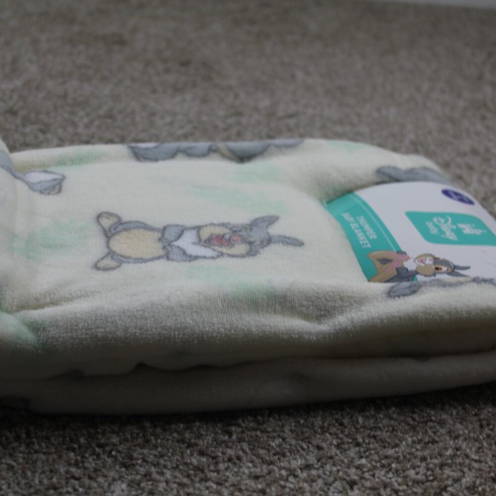 Disney Baby Thumper Blanket Yellow Leaves Fleece Bambi Soft Unisex NWT RARE - Picture 4 of 4